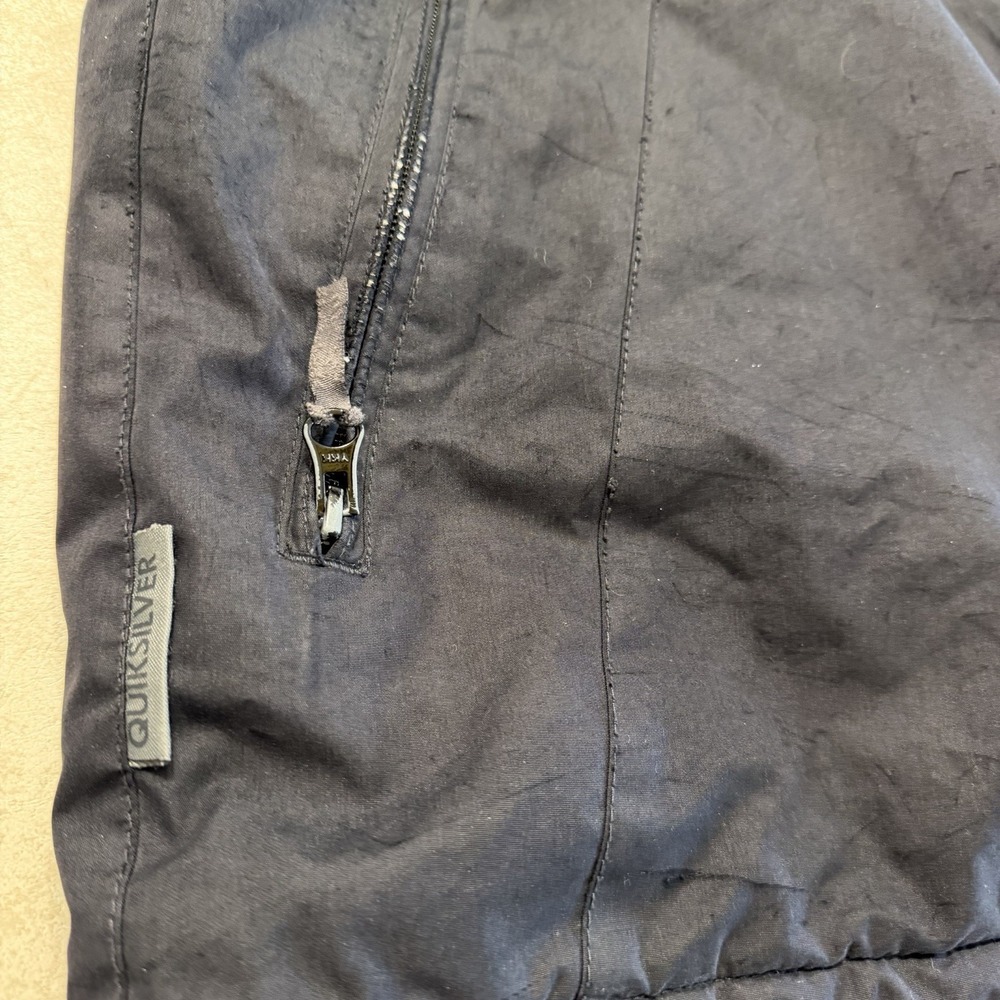 Quiksilver 5000 Snowboard Ski Jacket Mens Large Black Hooded Zip Coat Y2K - Picture 9 of 13